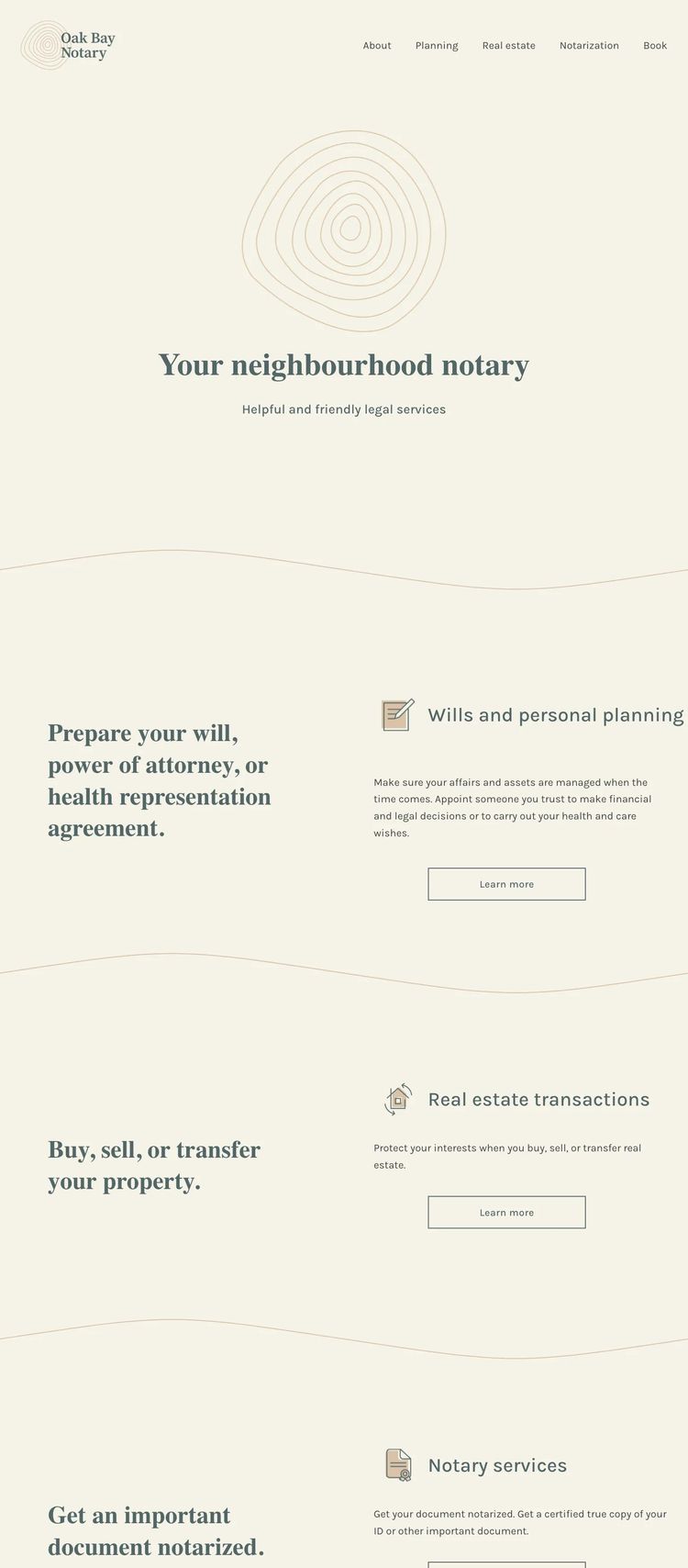 Screenshot 2 of Oak Bay Notary (Example Squarespace Notary Website)
