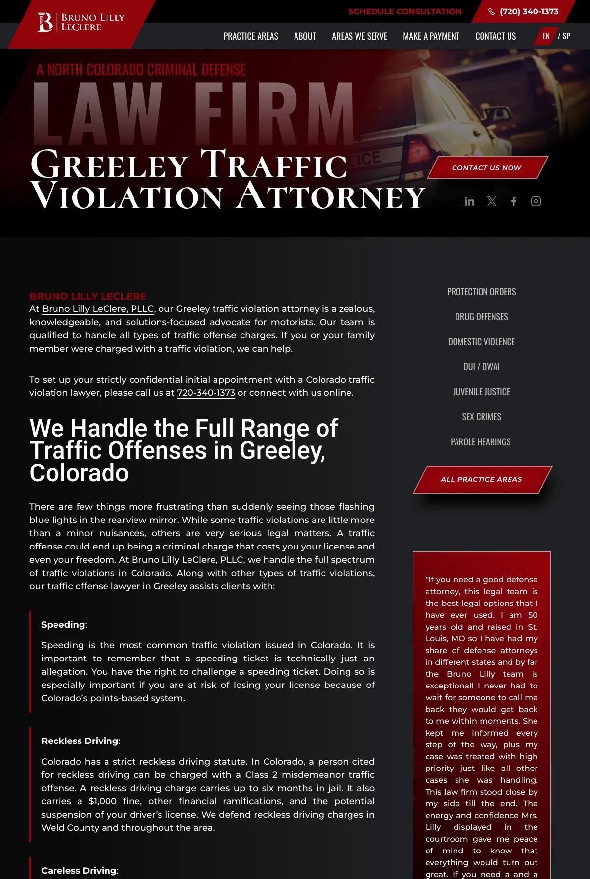 Screenshot 3 of Bruno Lilly Legal, PLLC (Example Squarespace Law Firm Website)