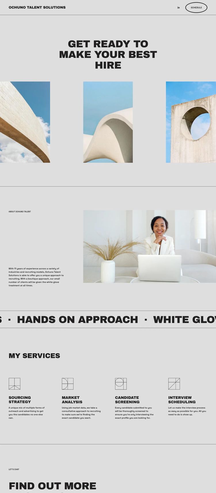 Screenshot 2 of Ochuno Talent Solutions (Example Squarespace Business Consultant Website)