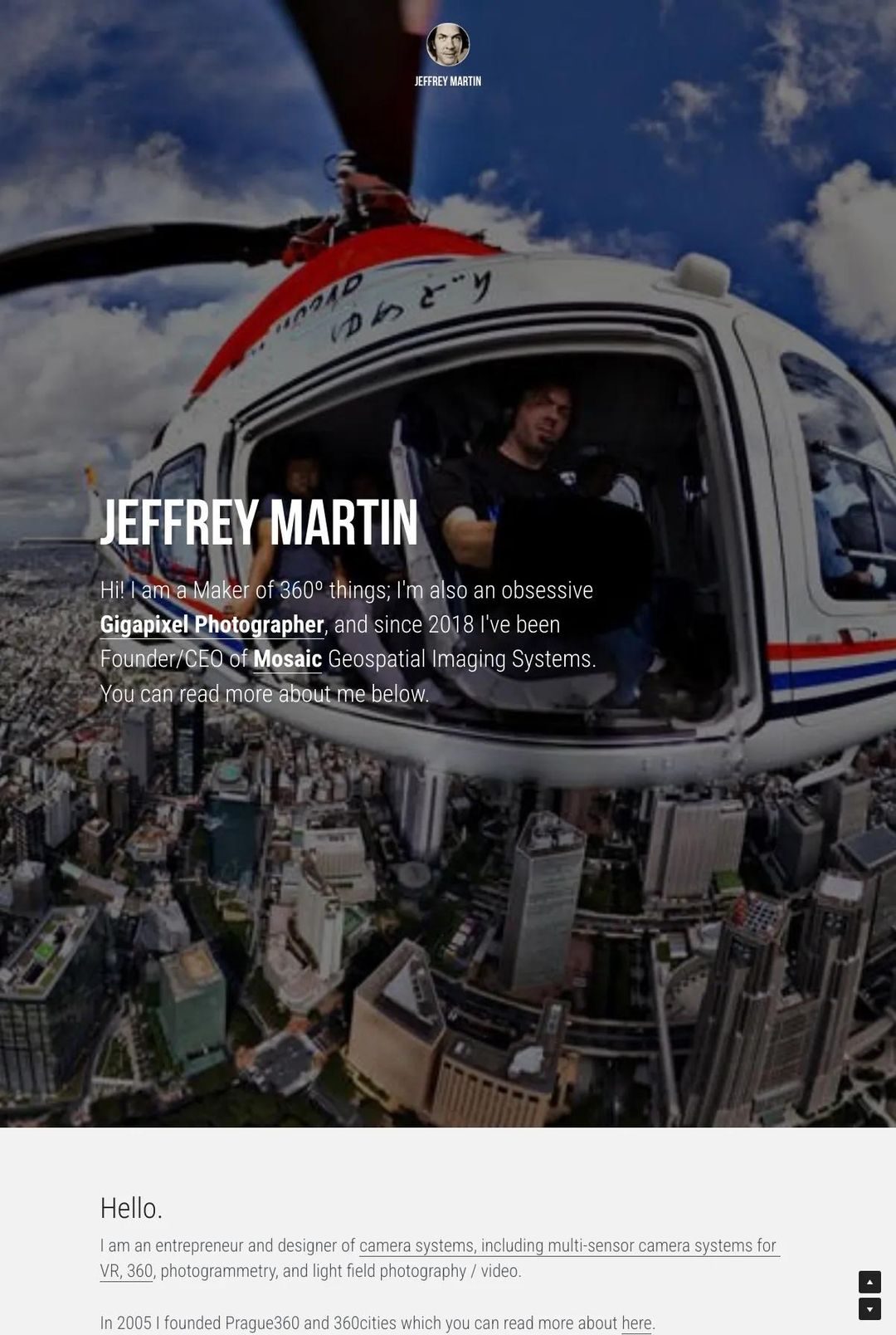 Screenshot 1 of Jeffrey Martin (Example Strikingly Website)
