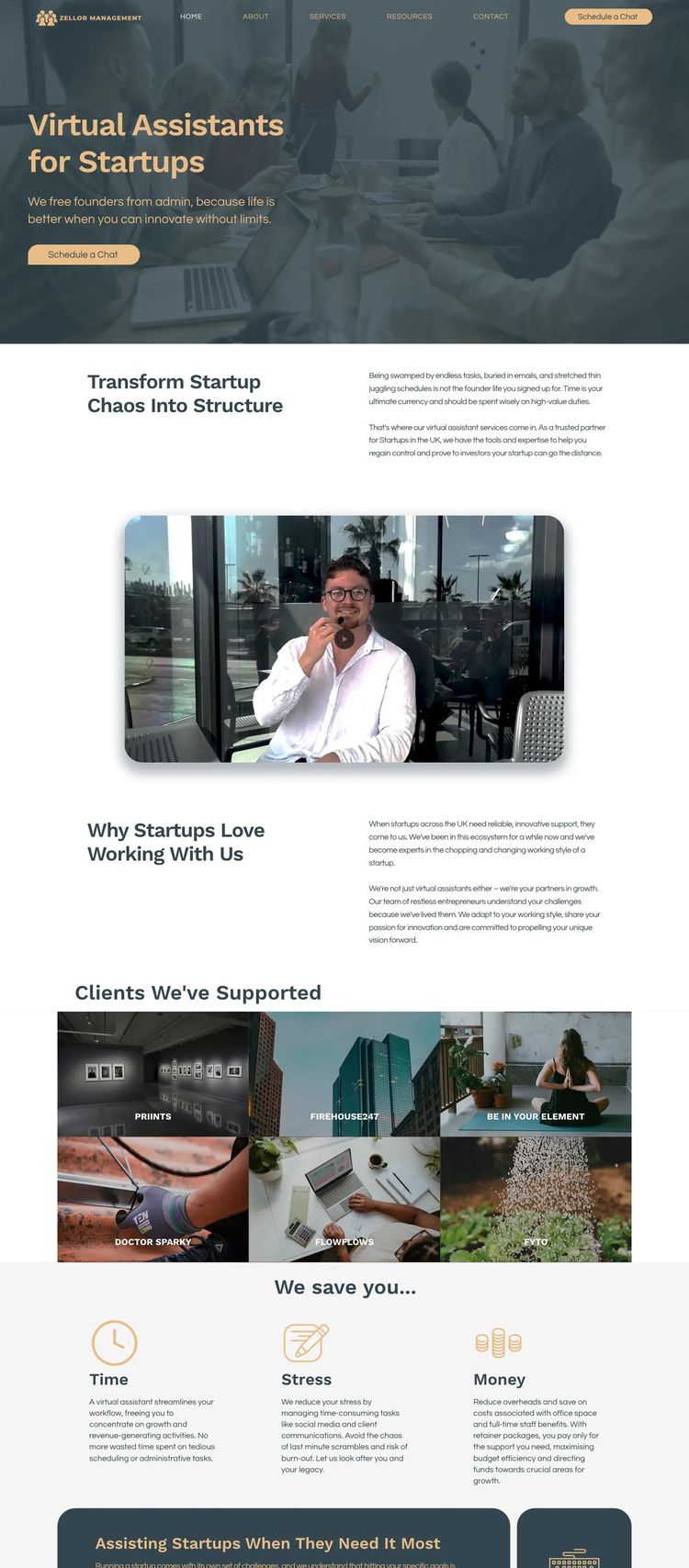 Screenshot 2 of Zello Management (Example Wix Virtual Assistant Website)