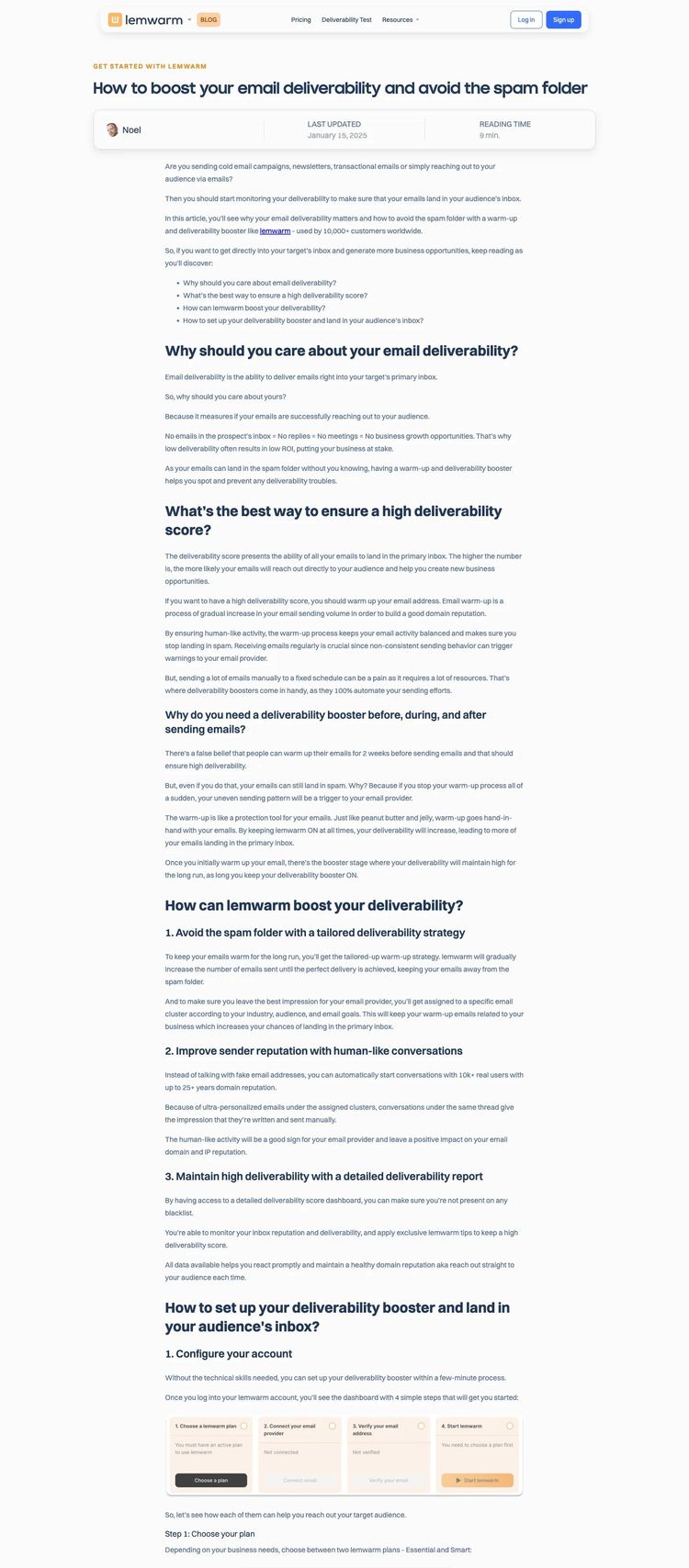 Screenshot 1 of Lemwarm (Example Webflow Blog Website)