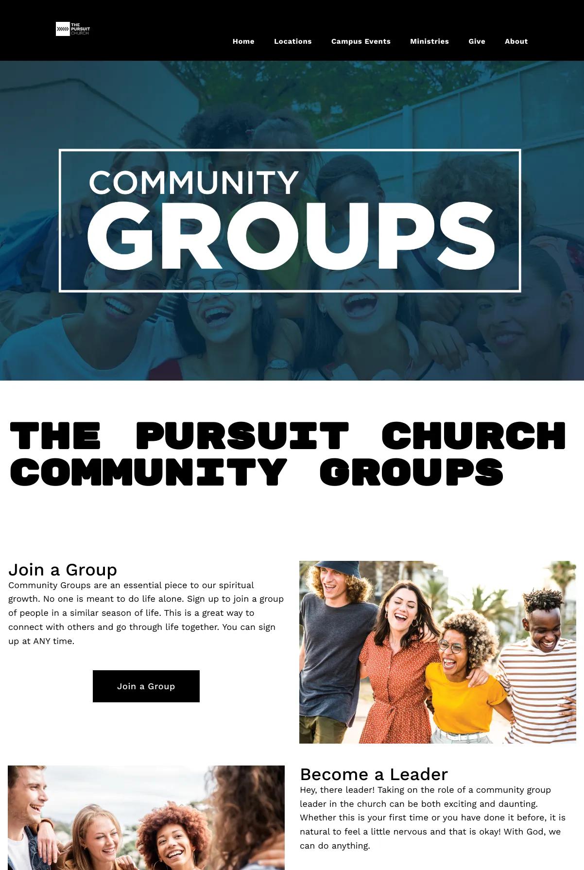 Screenshot 2 of The Pursuit Church (Example Squarespace Church Website)