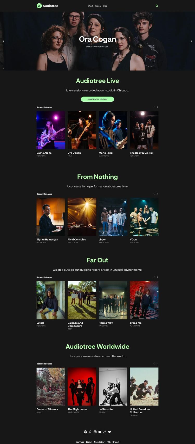 Screenshot 2 of Audiotree (Example Squarespace Music Producer Website)