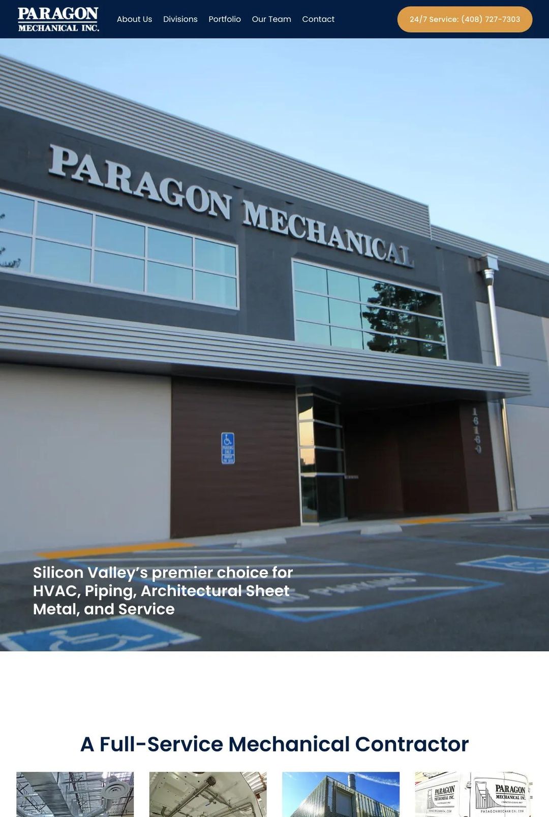 Screenshot 1 of Paragon Mechanical (Example Squarespace HVAC Website)