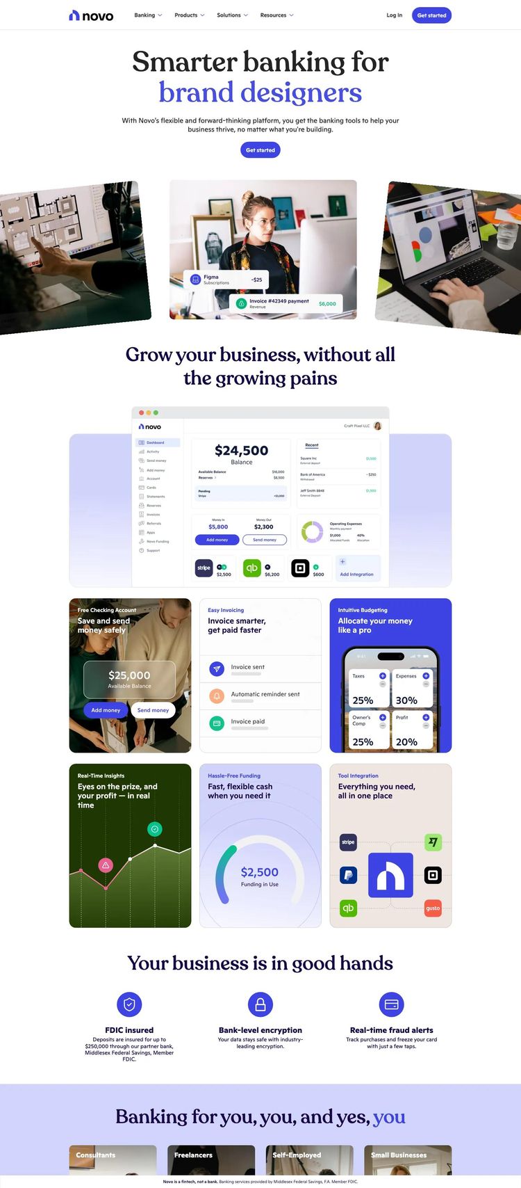 Screenshot 2 of Novo (Example Webflow Banking Website)