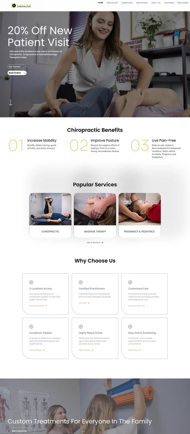 Screenshot 2 of Custom Chiropractor (Example WordPress Chiropractor Website)