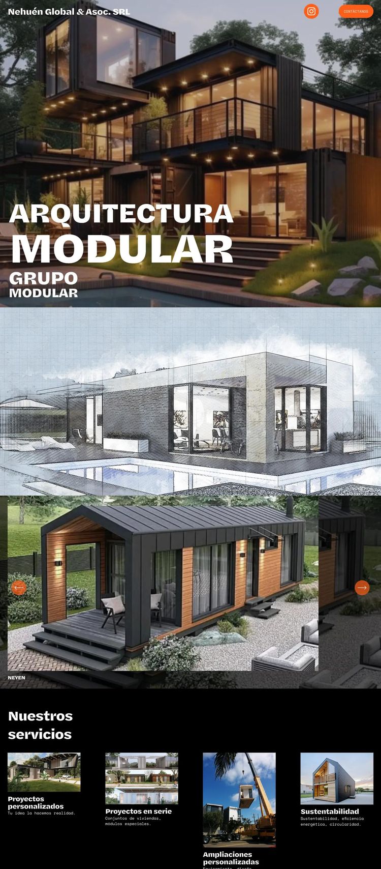 Screenshot 2 of Nehuén Global (Example Squarespace Architect Website)
