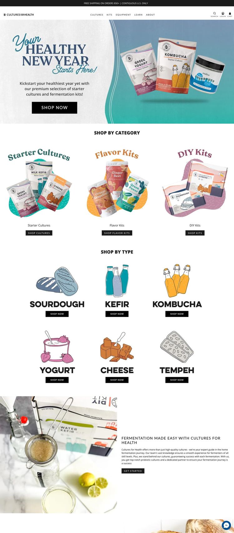 Screenshot 2 of Cultures For Health (Example Shopify Food and Beverage Website)