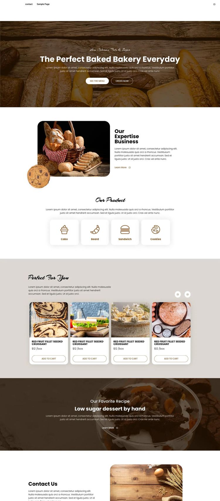 Screenshot 2 of Tricia's Bakery (Example WordPress Bakery Website)
