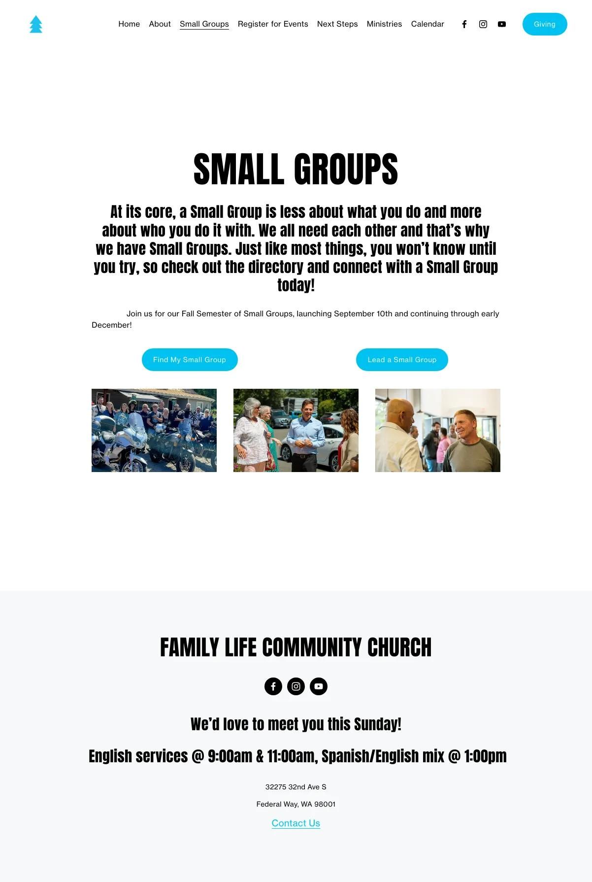 Screenshot 3 of Family Life Community Church (Example Squarespace Church Website)