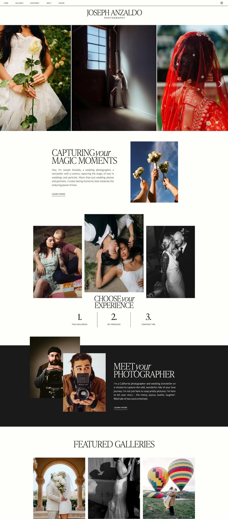 Screenshot 2 of Joseph Anzaldo (Example undefined Photography Website)