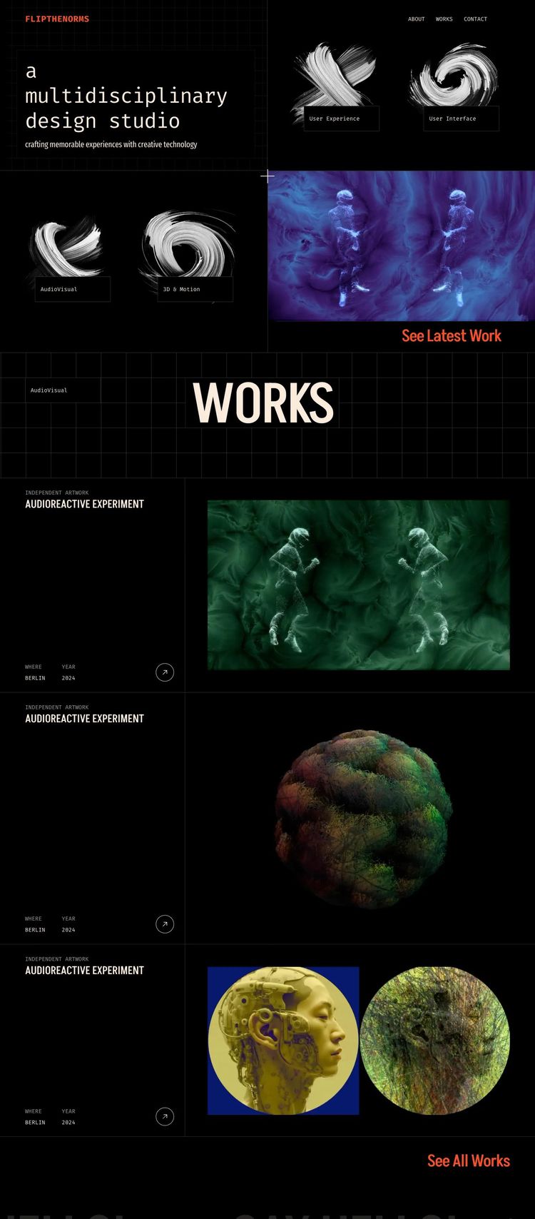 Screenshot 2 of Flip The Norms (Example Framer Design Agency/Studio Website)
