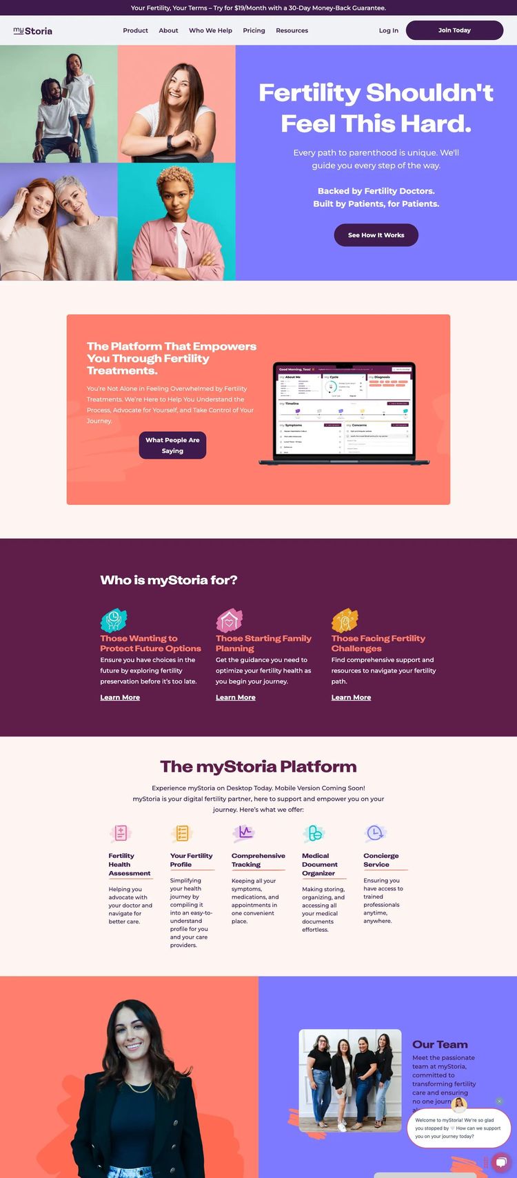 Screenshot 2 of myStoria (Example Webflow Alternative Medicine Website)