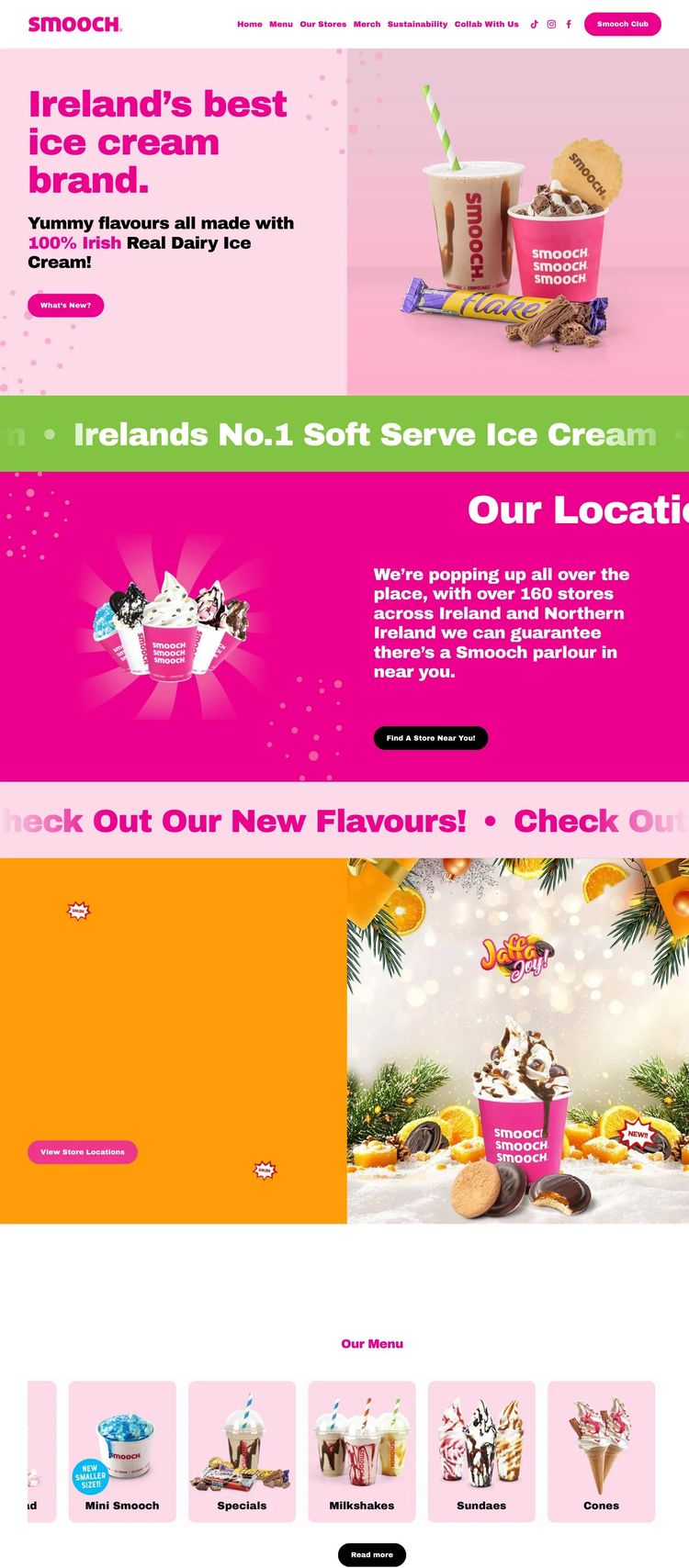 Screenshot 2 of Smooch (Example Squarespace Food and Beverage Website)