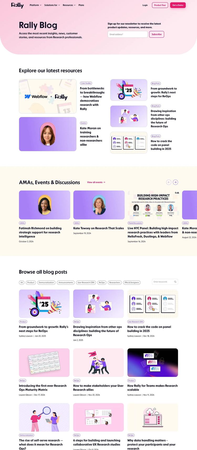 Screenshot 1 of Rally (Example Webflow Blog Website)