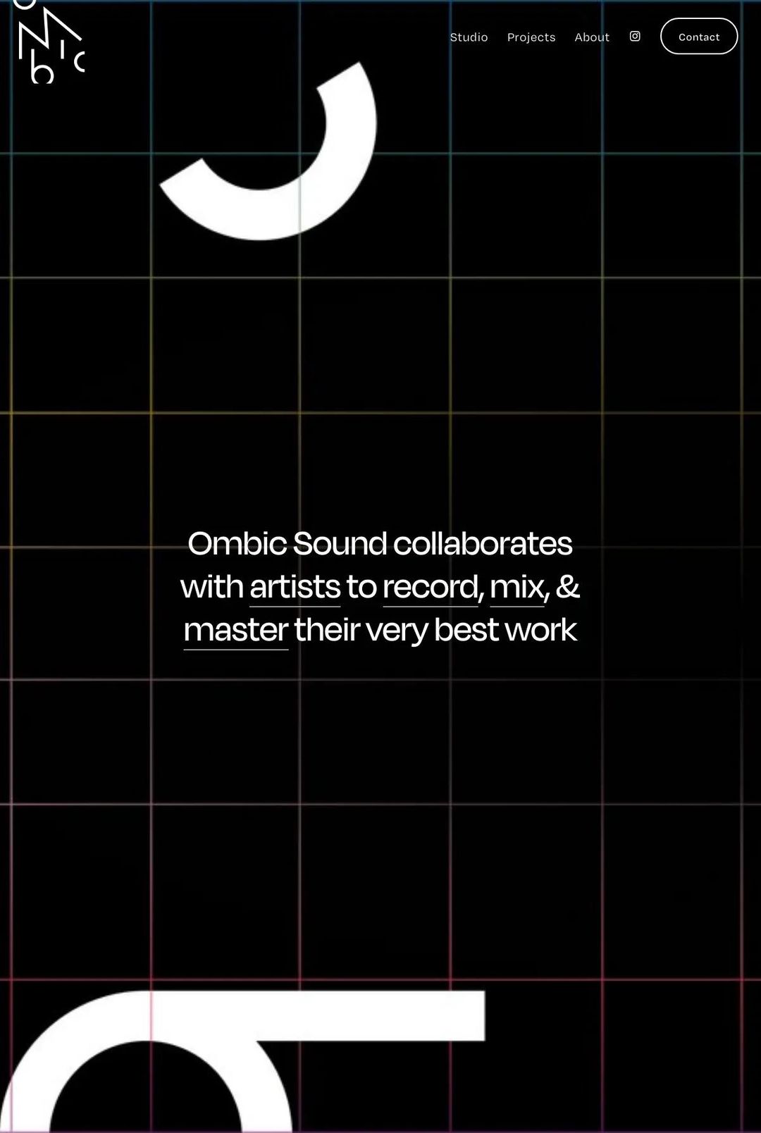 Screenshot 1 of Ombic Sound (Example Squarespace Music Producer Website)