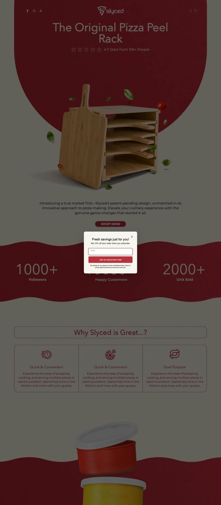 Screenshot 2 of Slyced (Example Shopify Kitchen Appliances Website)