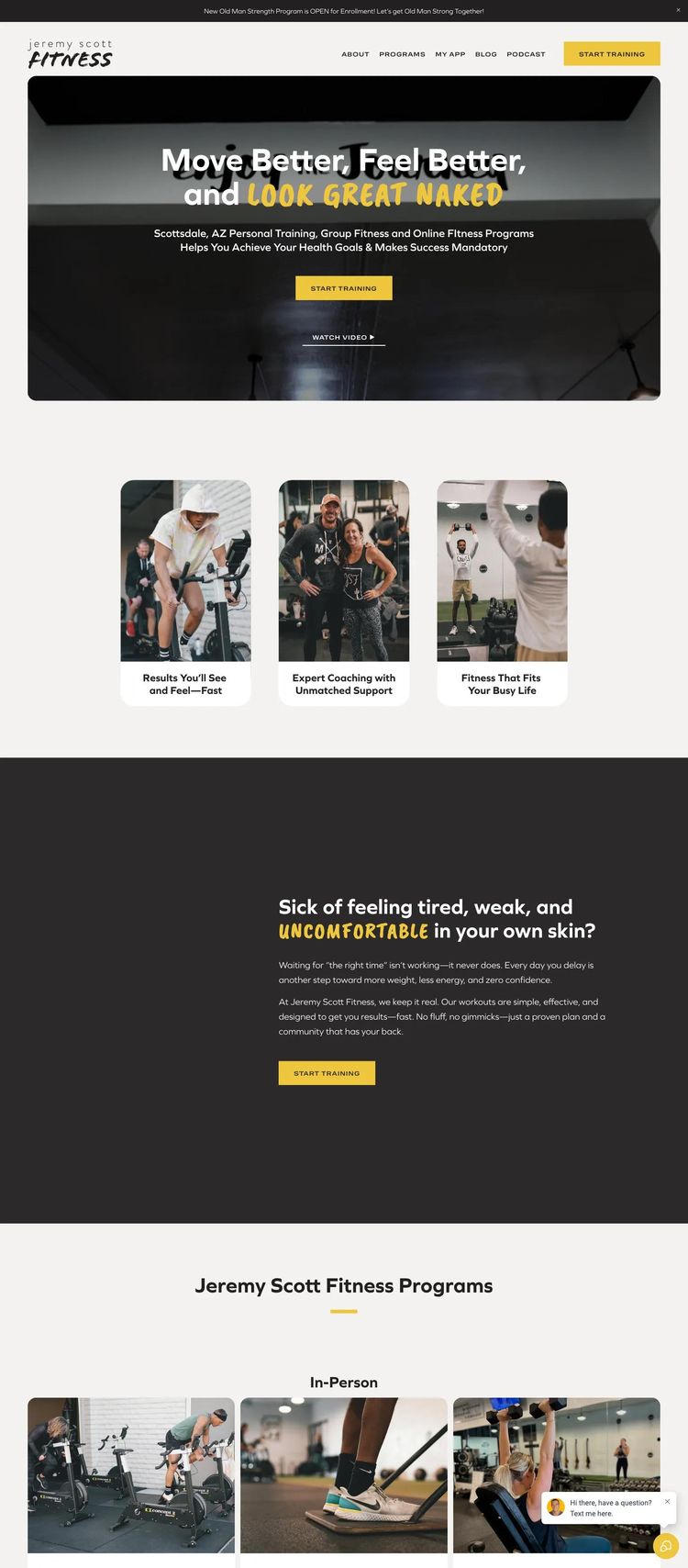 Screenshot 2 of Jeremy Scott Fitness (Example Squarespace Fitness Website)