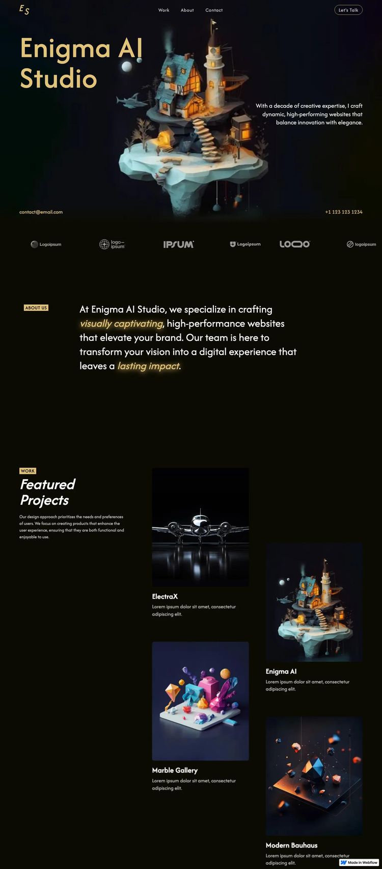 Screenshot 1 of Enigma AI Studio Template