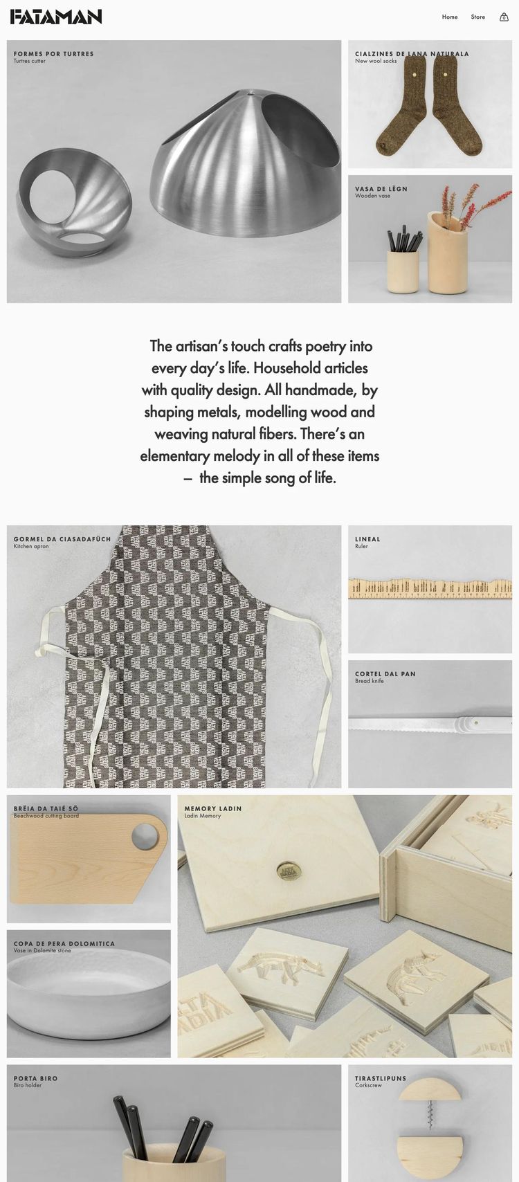Screenshot 2 of FATAMAN (Example Squarespace Arts and Crafts Website)