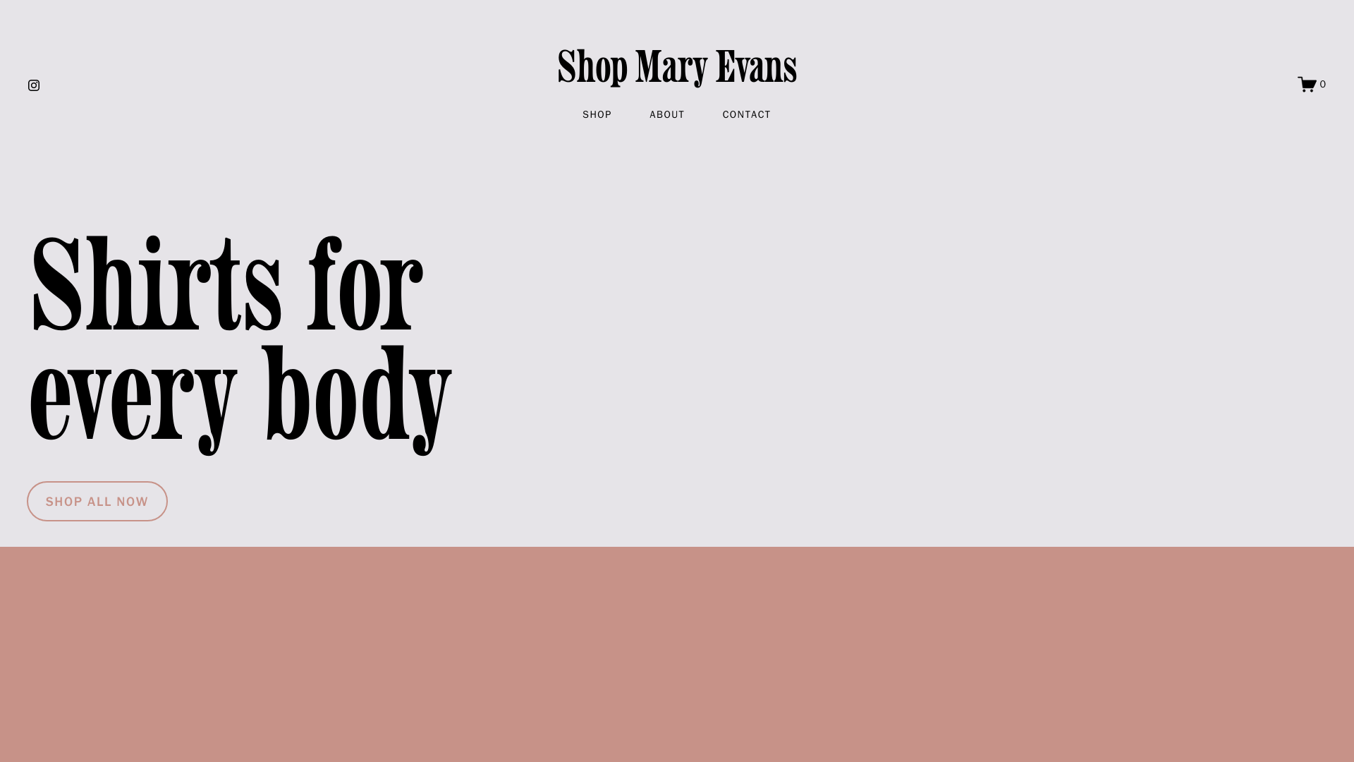 Screenshot of the Shop Mary Evans website