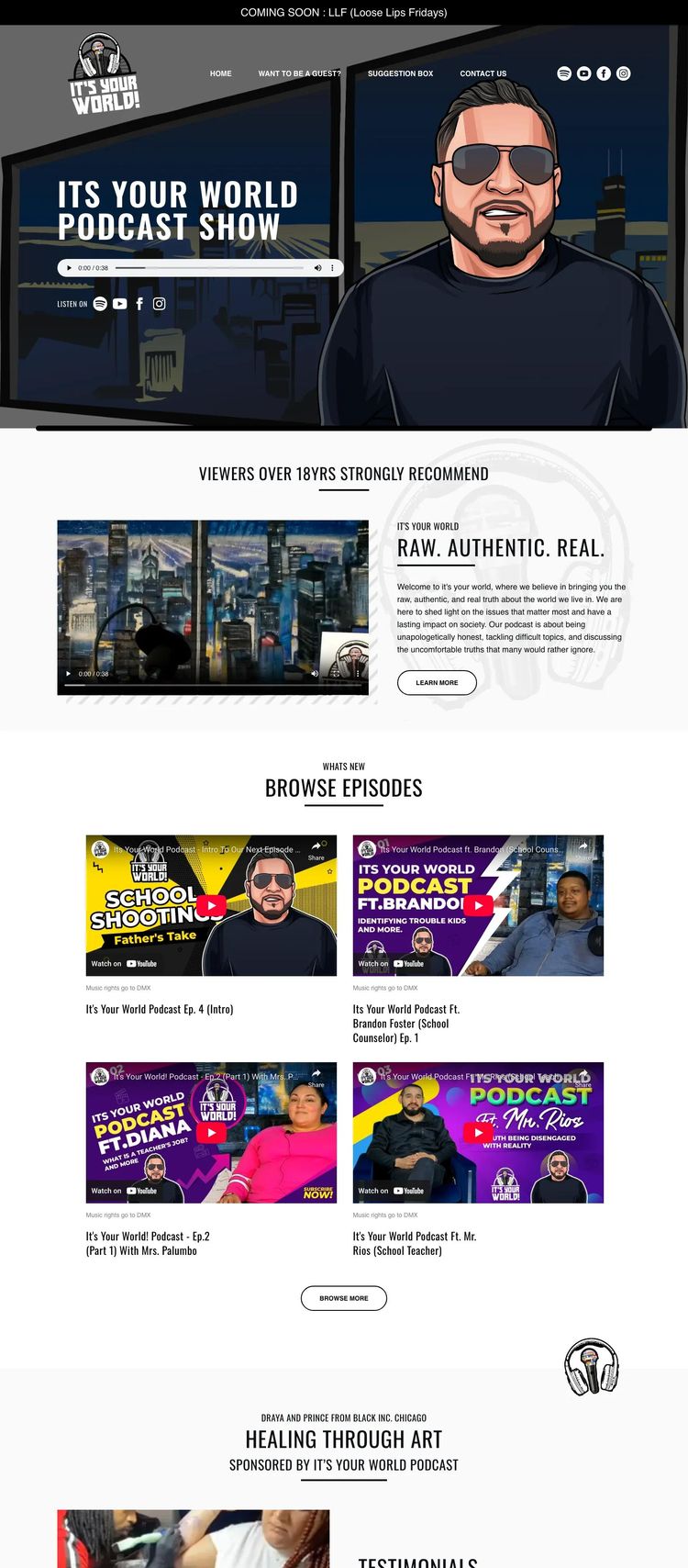 Screenshot 2 of It's Your World Podcast (Example WordPress Podcast Website)