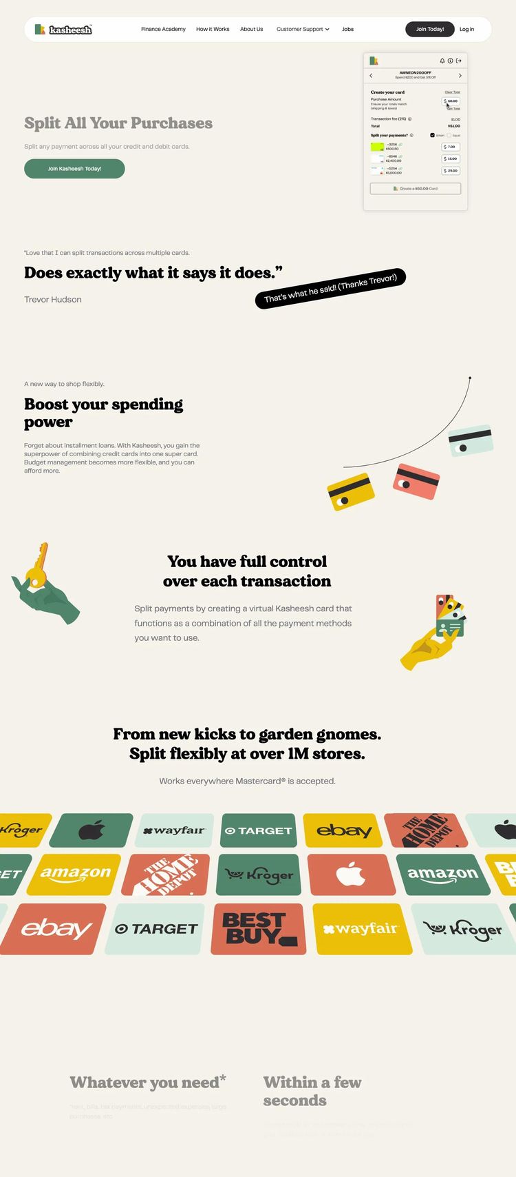 Screenshot 1 of Kasheesh (Example Webflow SaaS Website)