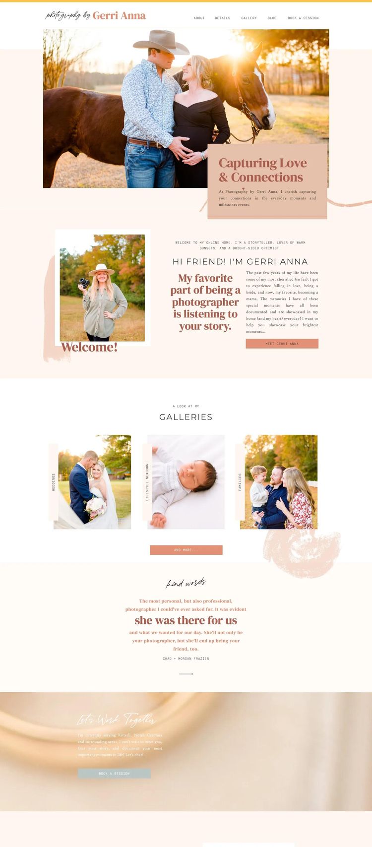 Screenshot 2 of Photography by Gerri Anna (Example undefined Photography Website)