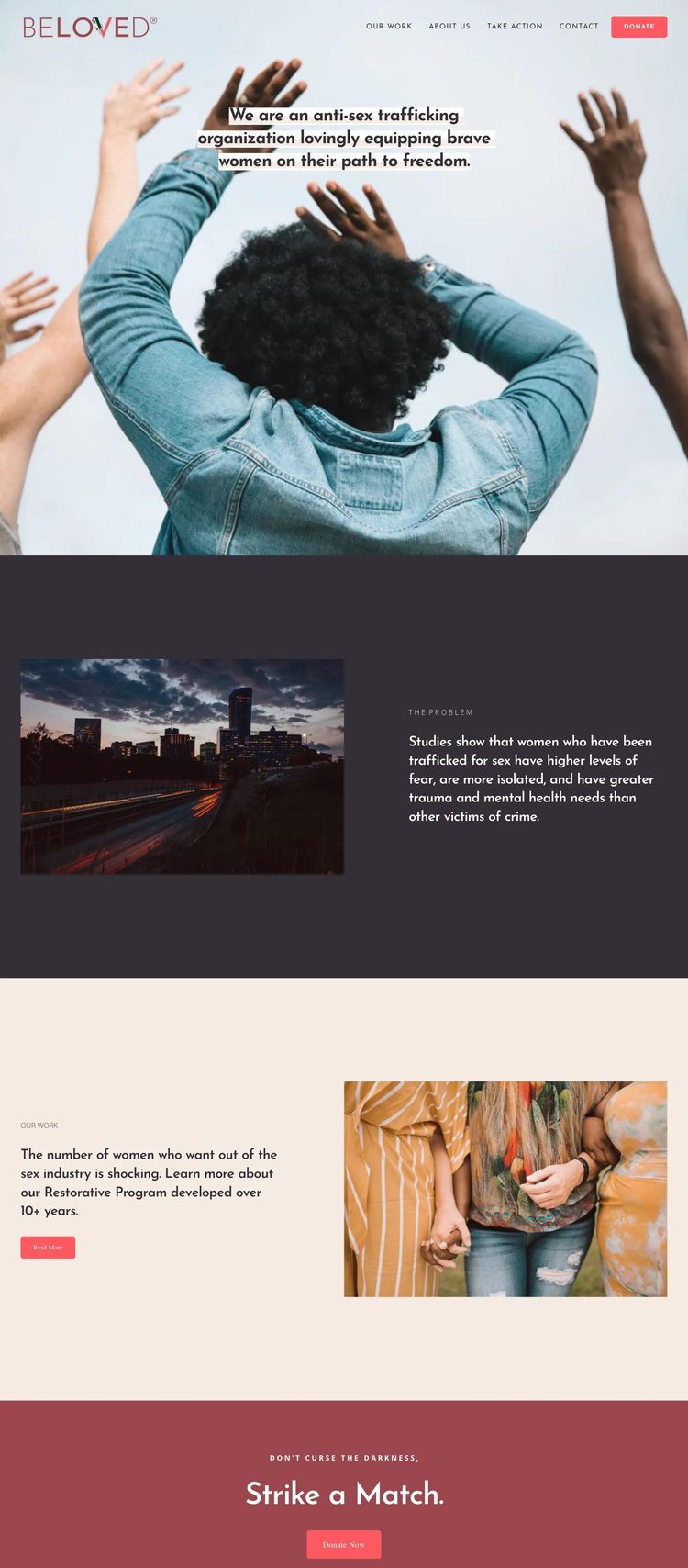 Screenshot 1 of BeLoved Atlanta (Example Squarespace Nonprofit Organization Website)