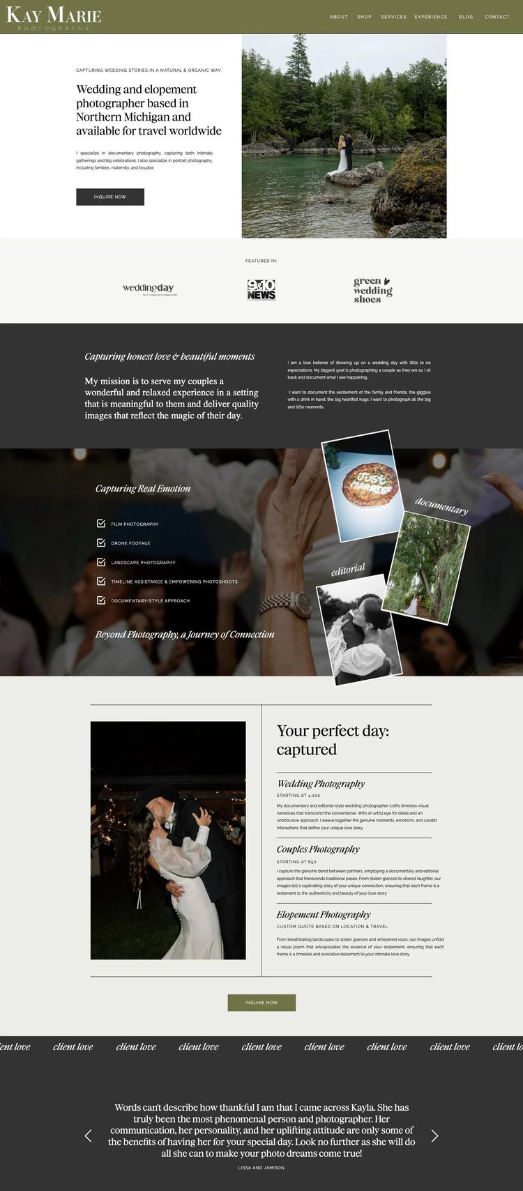 Screenshot 2 of Kay Marie Photos (Example undefined Photography Website)