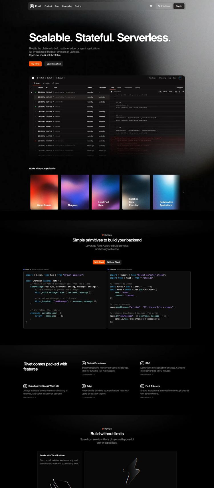 Screenshot 2 of Rivet (Example Framer Software Development Website)
