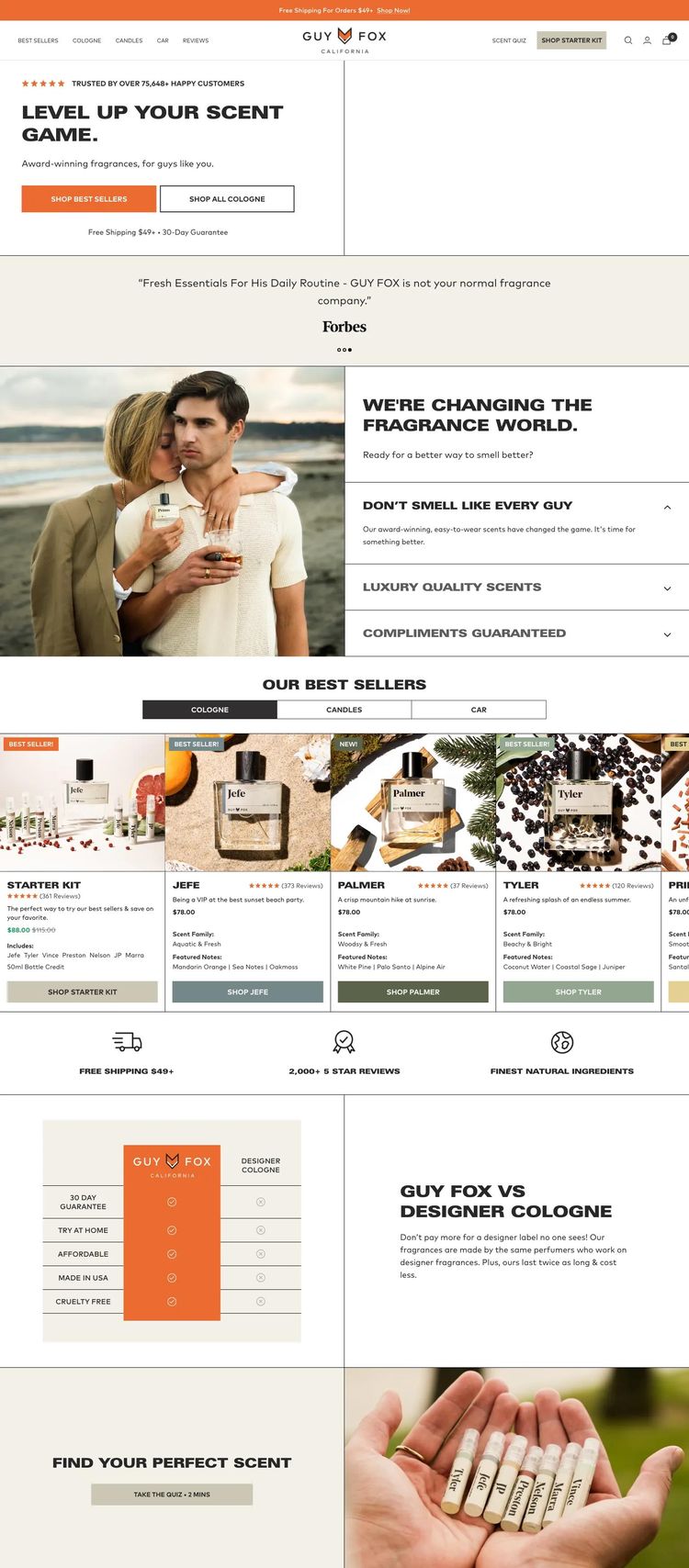 Screenshot 2 of Guy Fox (Example Shopify Beauty Products Website)