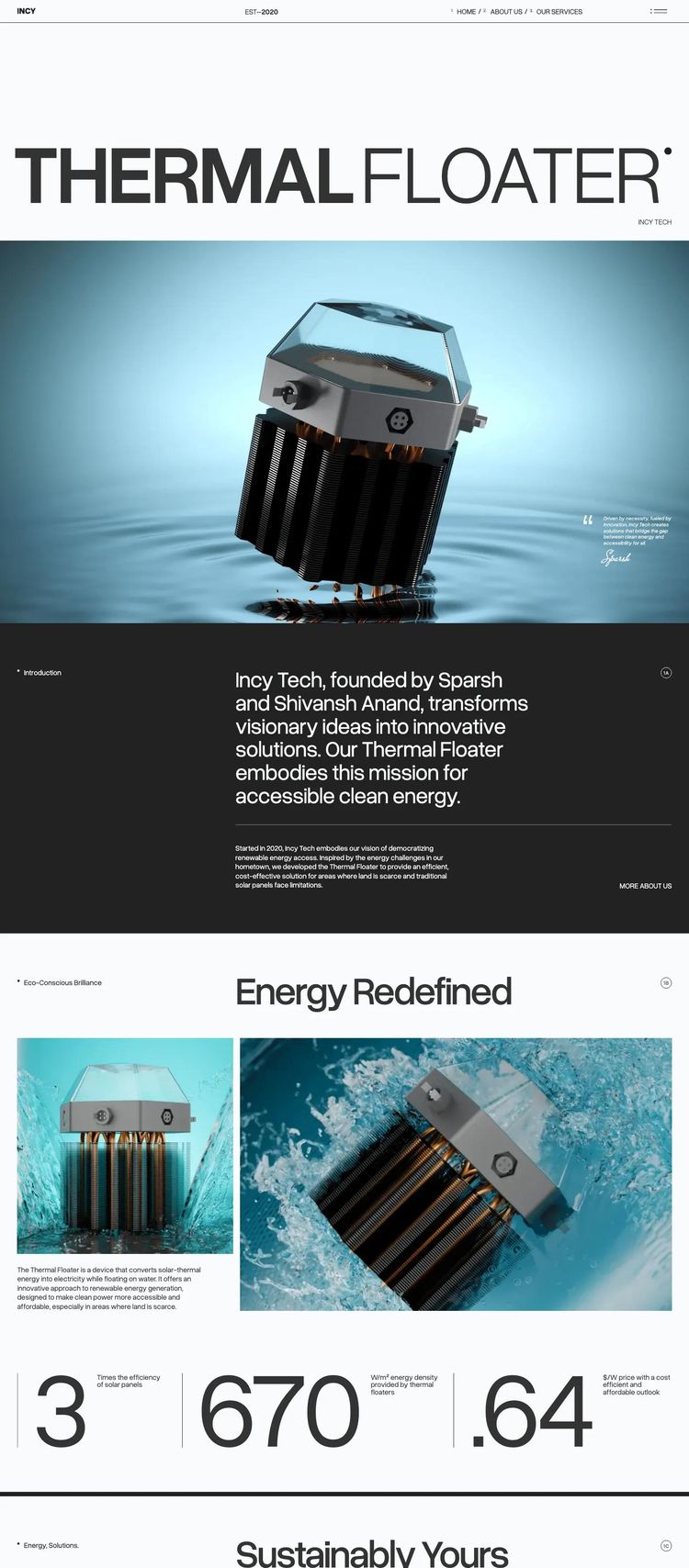 Screenshot 2 of Incy Tech (Example undefined Solar Website)