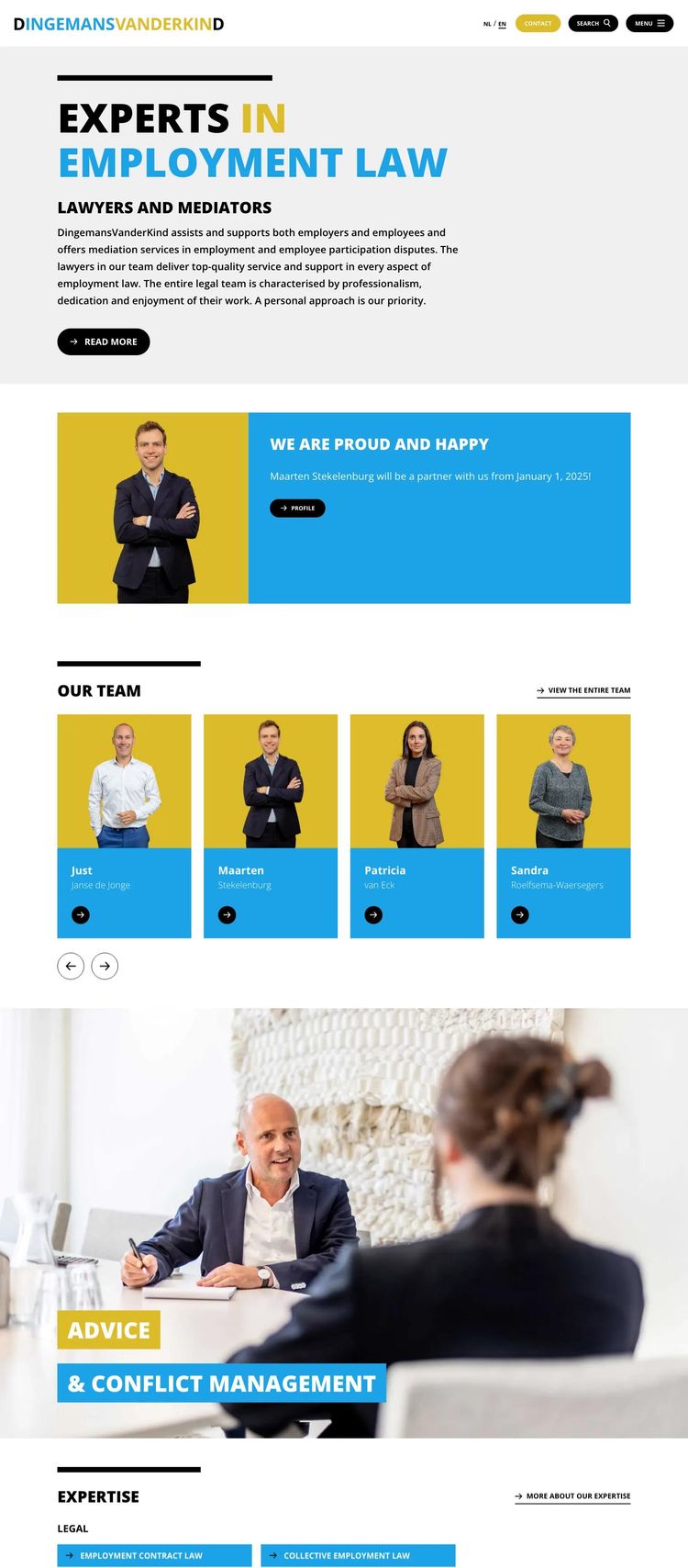 Screenshot 2 of Dingemans VanderKind (Example Webflow Law Firm Website)