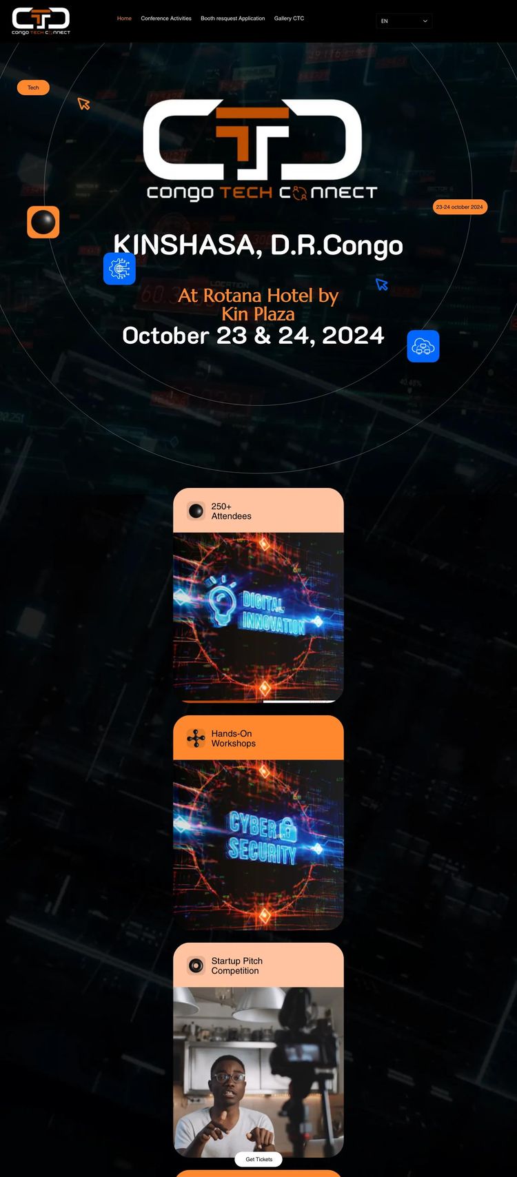 Screenshot 2 of Congo Tech Connect Conference (Example Wix Conference Website)