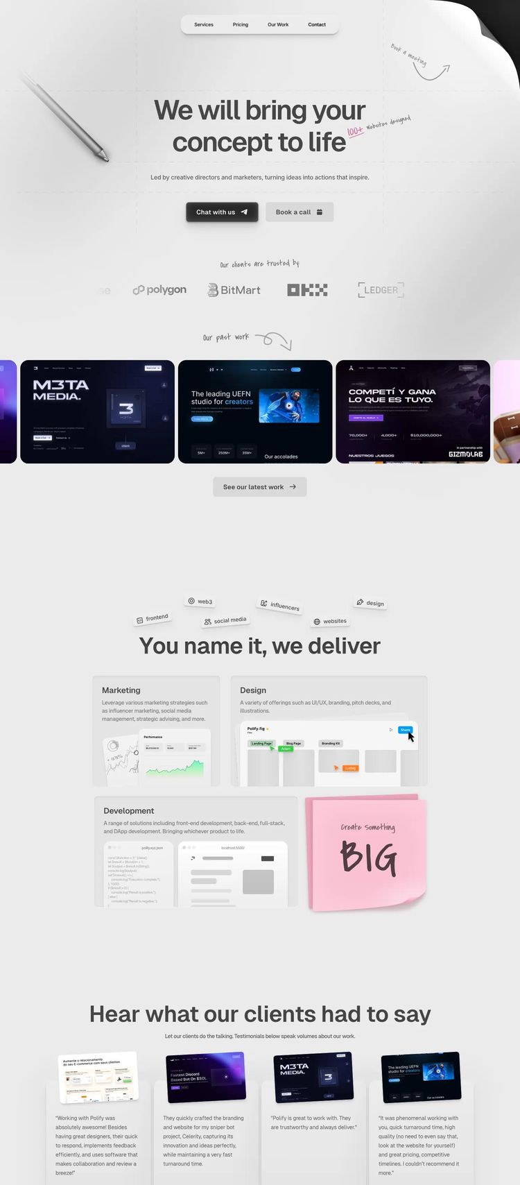 Screenshot 2 of Polify (Example Framer Marketing Agency Website)
