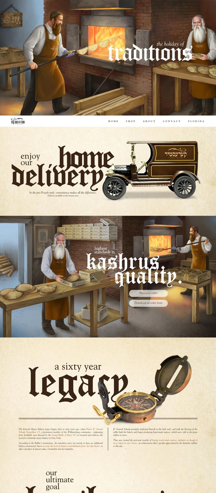 Screenshot 2 of Kerestir Matzo Bakery (Example Shopify Bakery Website)