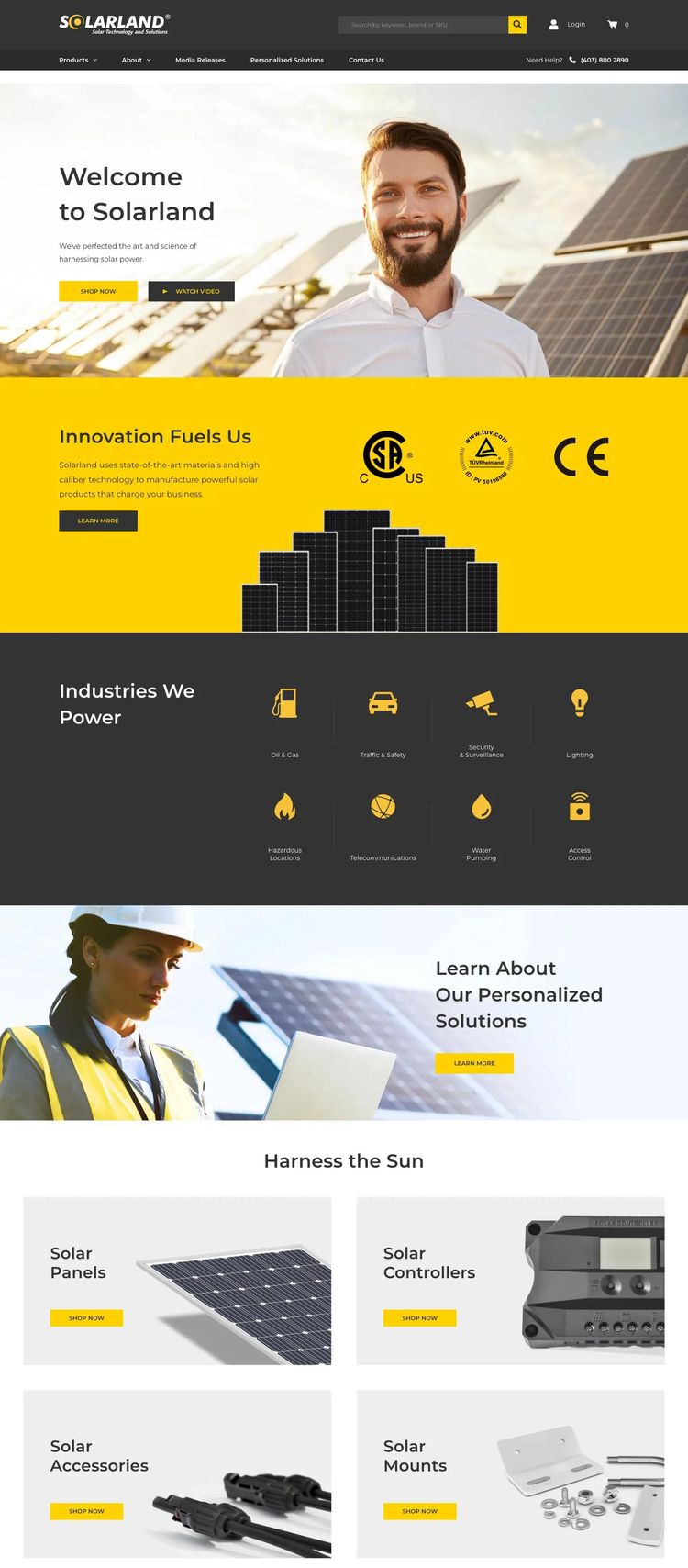 Screenshot 2 of Solarland (Example undefined Solar Website)
