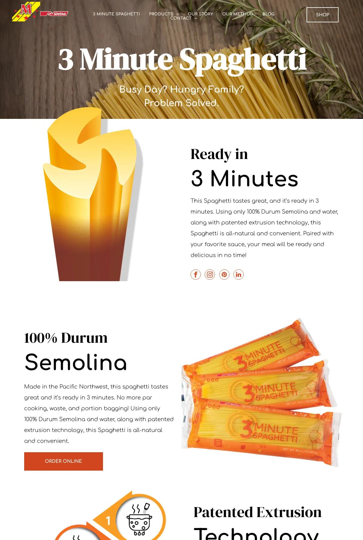 Screenshot 2 of Medallion Foods (Example Duda Website)