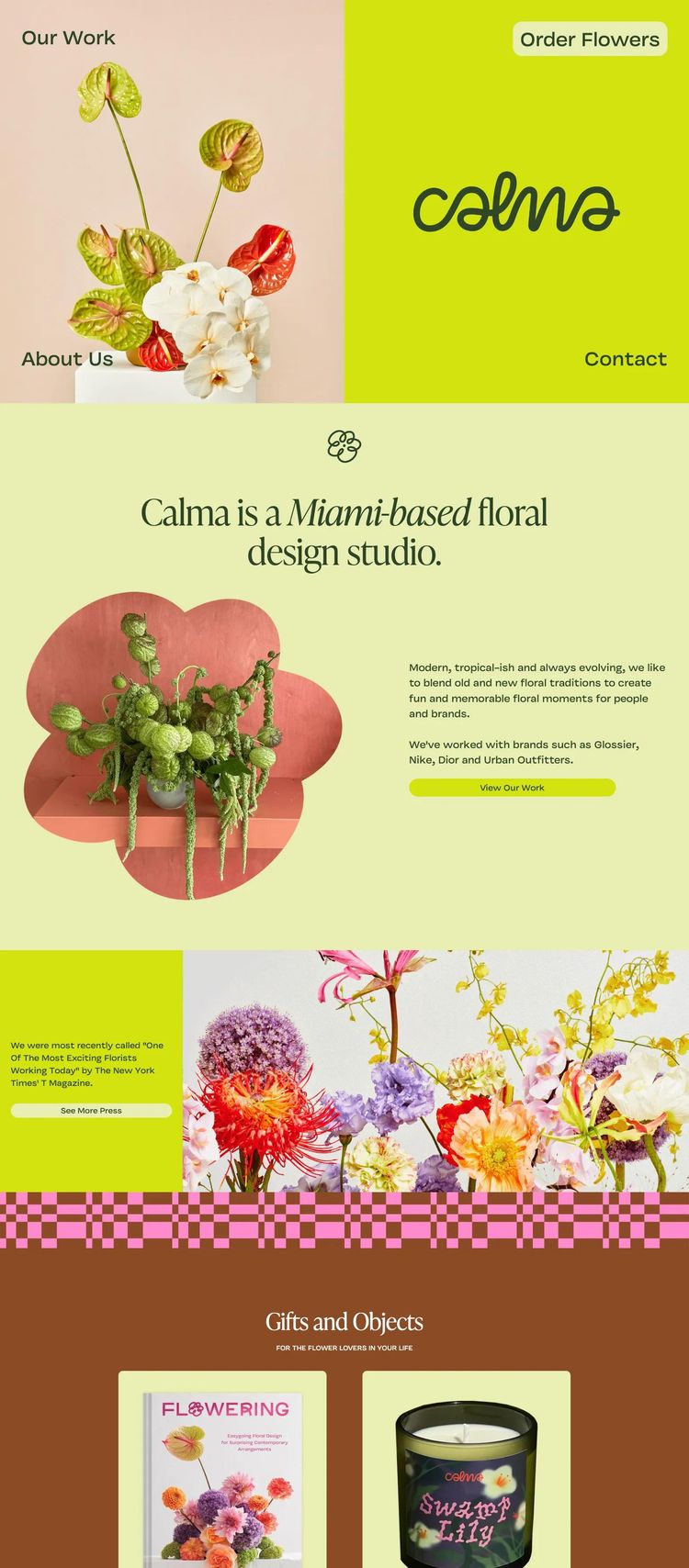 Screenshot 2 of Calma (Example Webflow Florist Website)