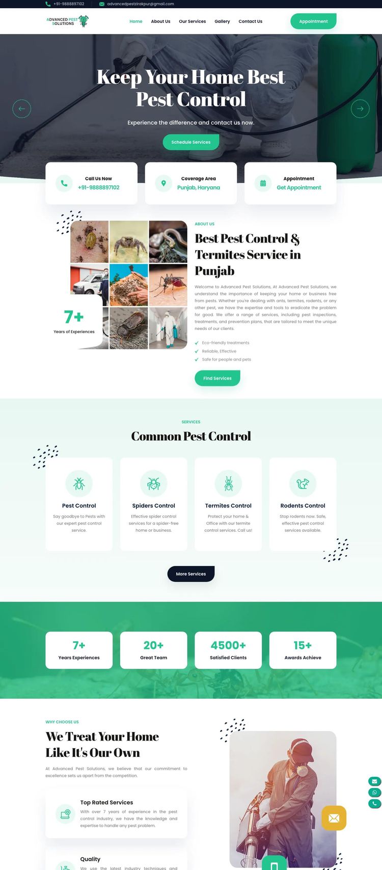 Screenshot 2 of Advanced Pest Solutions (Example undefined Pest Control Website)