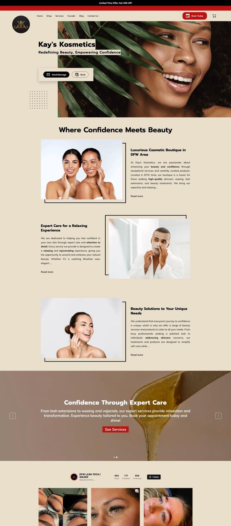 Screenshot 2 of Kay's Kosmetics (Example undefined Beauty Products Website)