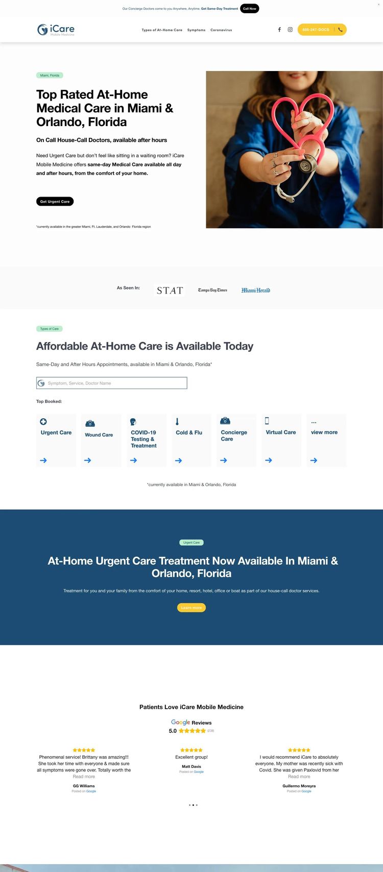 Screenshot 2 of Concierge Doctor Miami (Example Squarespace Medical Practice Website)