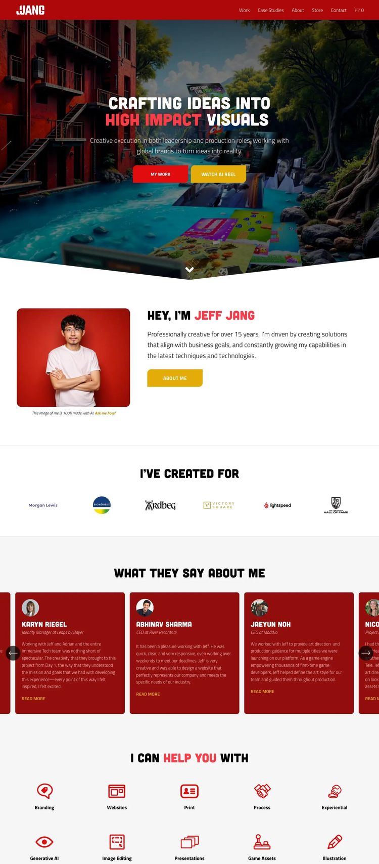 Screenshot 2 of Jeff Jang (Example Squarespace Design Agency/Studio Website)