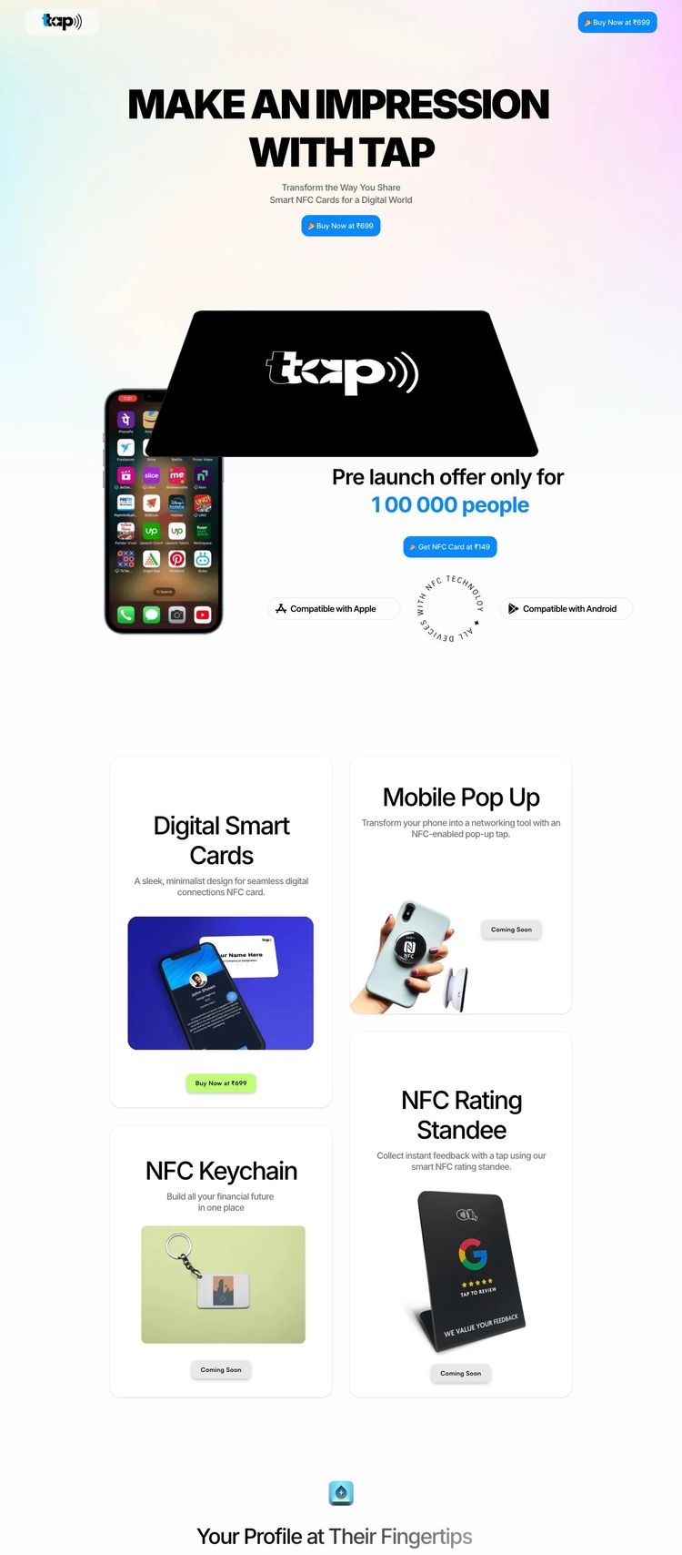 Screenshot 2 of Ttap (Example Framer Hardware and Technology Website)