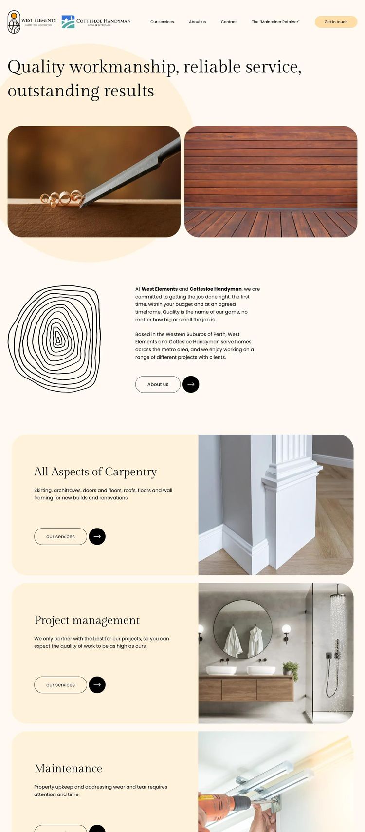 Screenshot 2 of West Elements (Example WordPress Handyman Website)