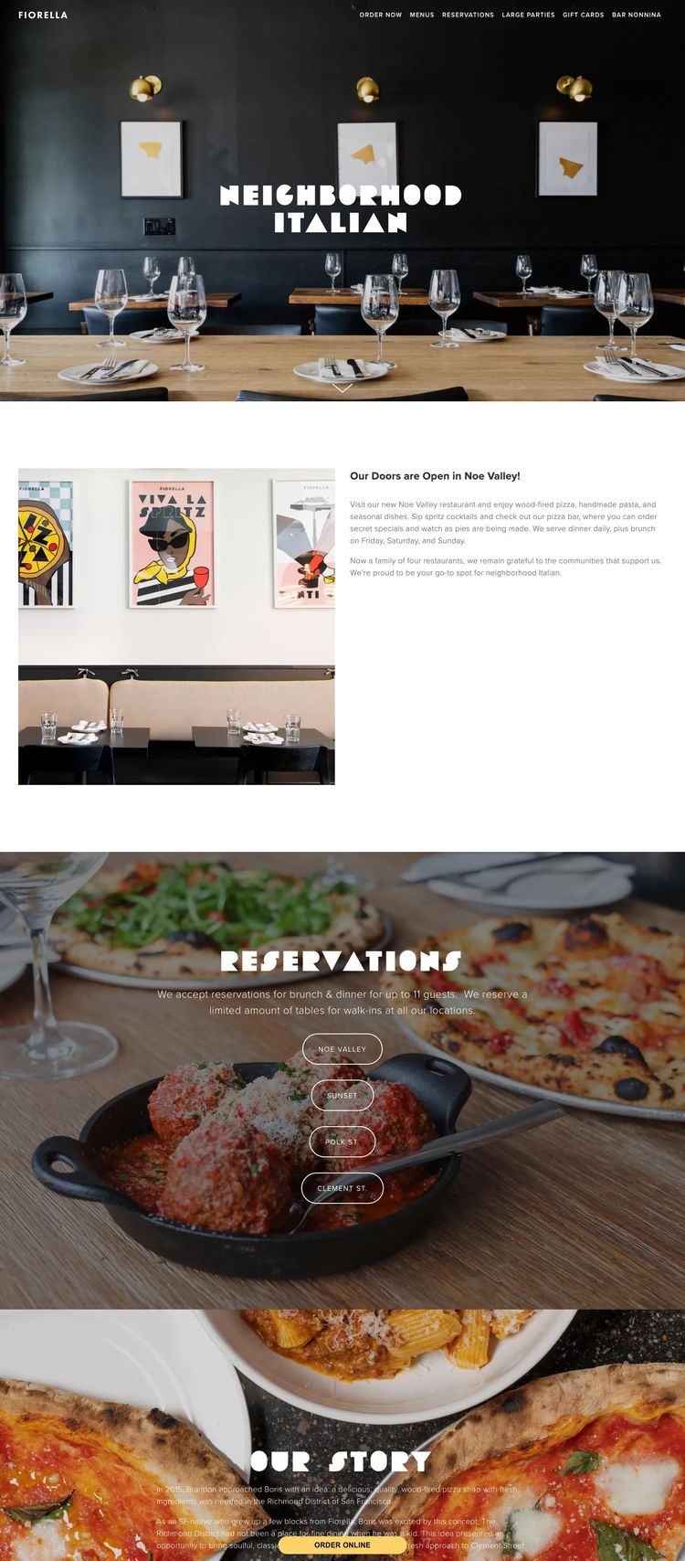 Screenshot 2 of Fiorella (Example Squarespace Restaurant Website)