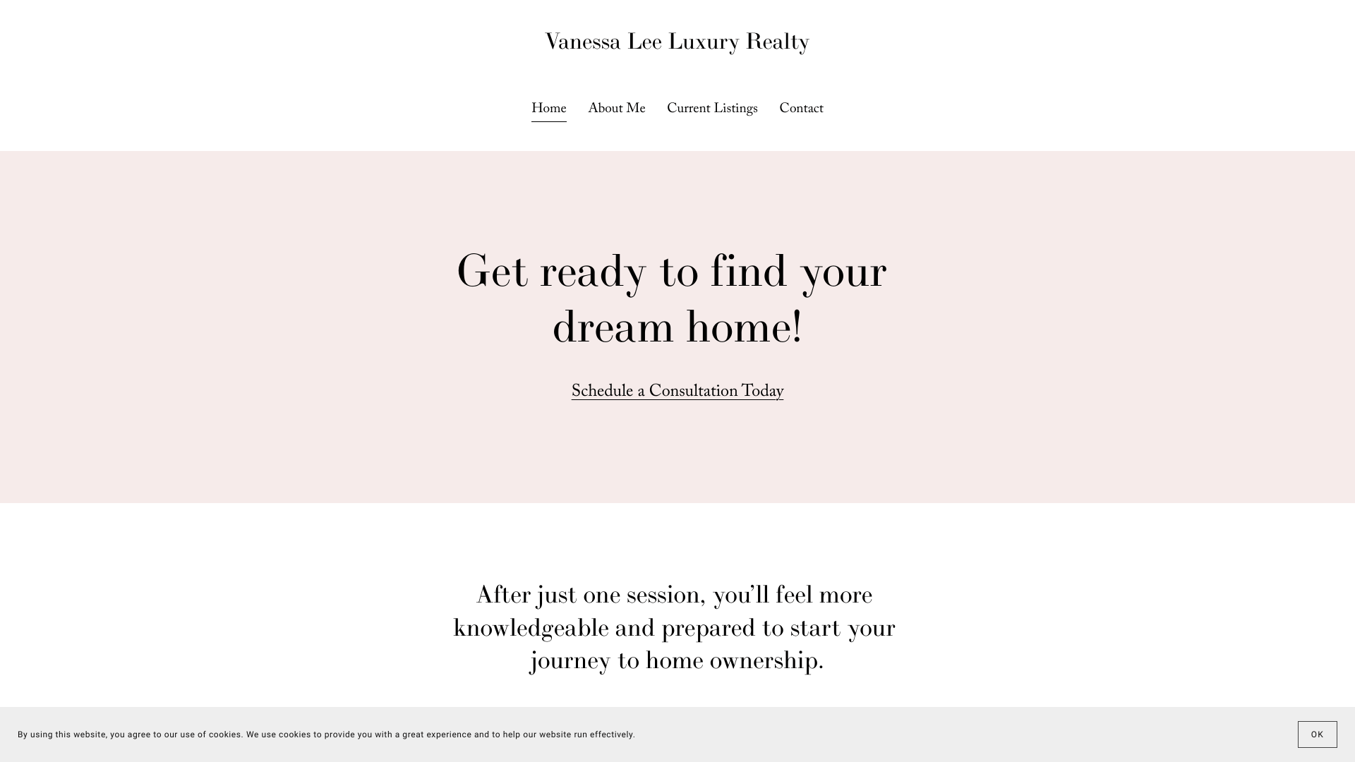 Screenshot of the Vanessa Lee Luxury Realty website