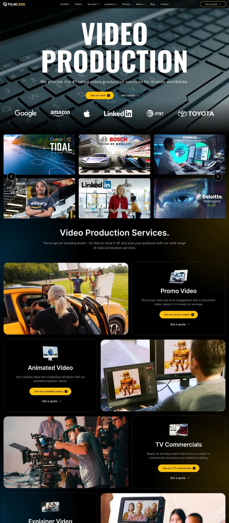 Screenshot 2 of Filmless (Example Webflow Video Editing Website)